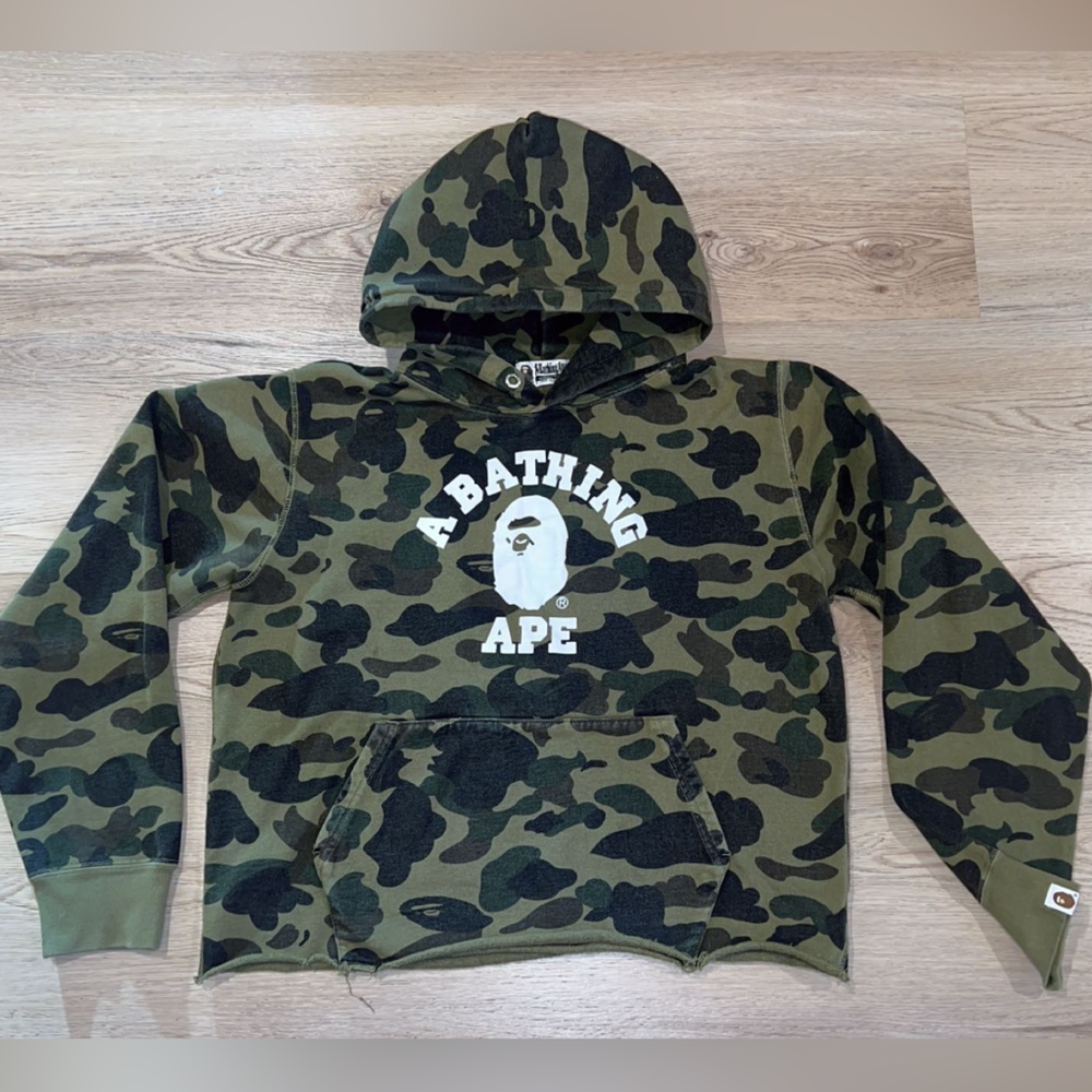 Bathing Ape Camo Raw Edge Hoodie